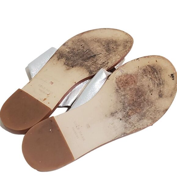 Cole Haan Grand OS Leather slide Strappy Sandals Womens Size 8B W07775 metallic - Picture 7 of 7